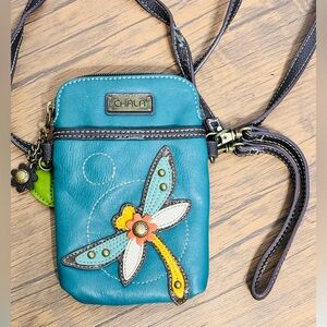 Chala Cellphone Crossbody, Dragonfly, Convertible Purse Pouch Turquoise